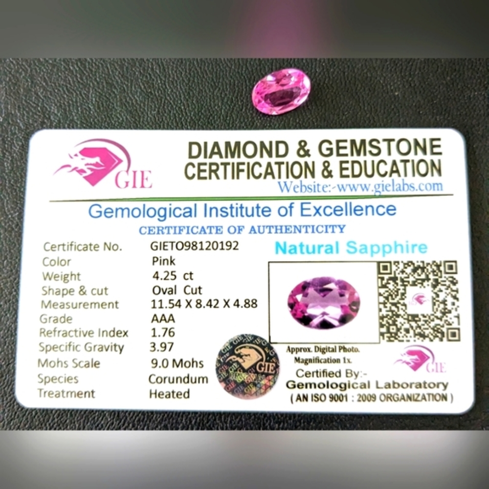 "Natural💎 4.25ct Pink Sapphire"